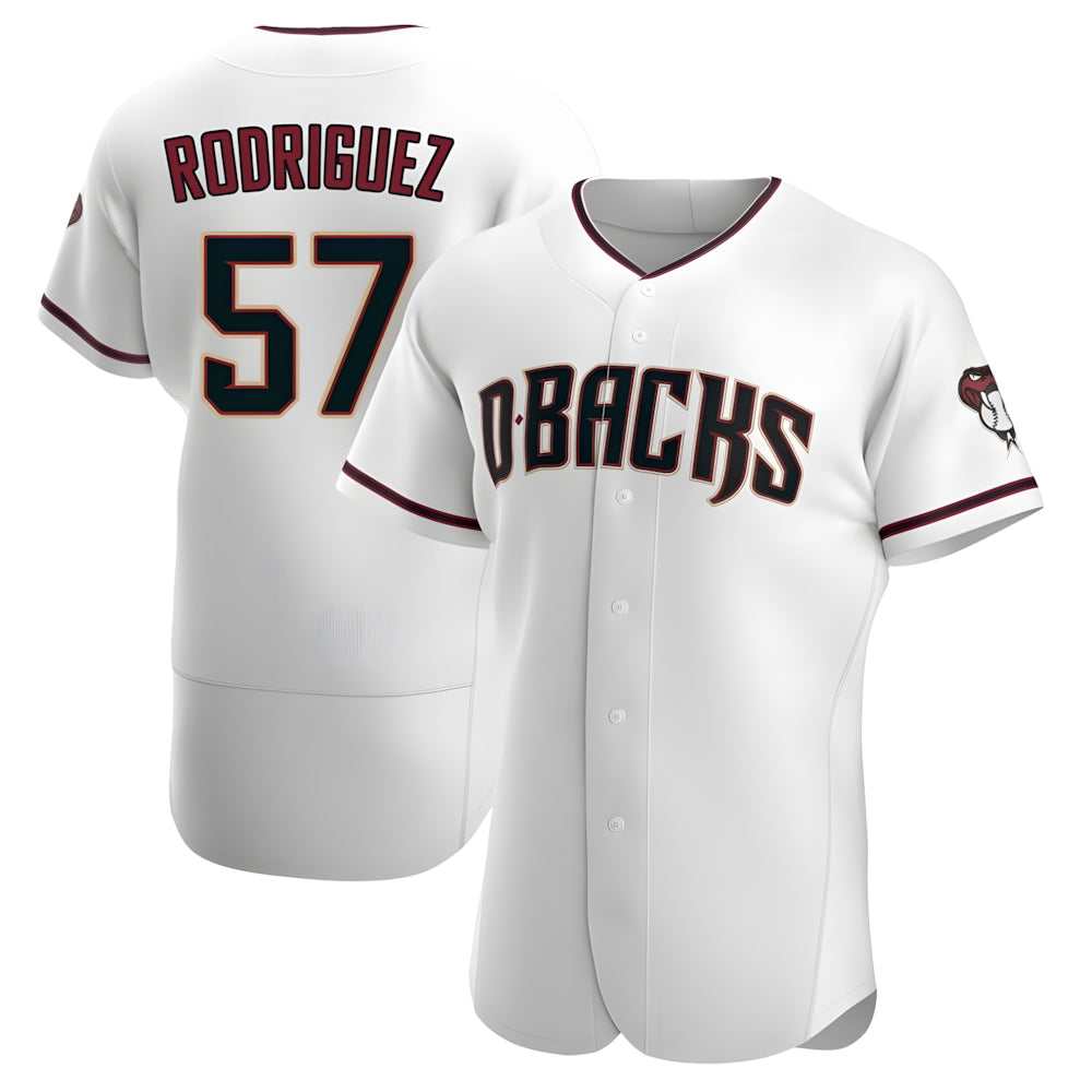 CAdoa A.Diamondbacks #57 Eduardo Rodriguez Player White Crimson Home Stitched Jersey