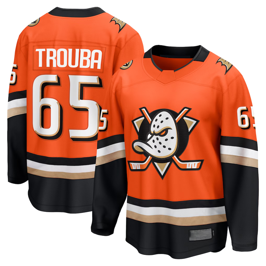 CAdoa A.Ducks #65 Jacob Trouba Orange Home Breakaway Player Jerseys