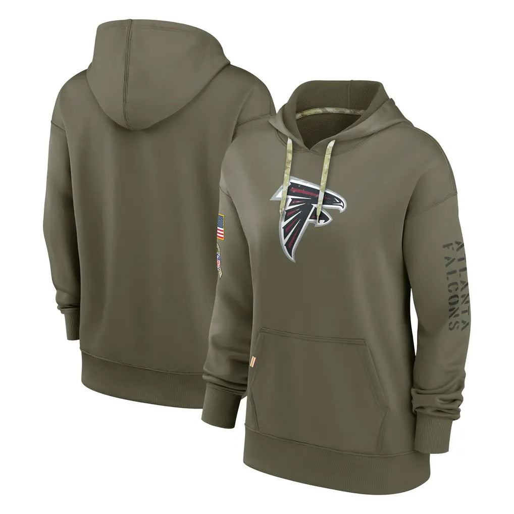 CAdoa A.Falcons Olive 2025 Salute to Service Pullover Hoodie Blank Player Stitched Jerseys