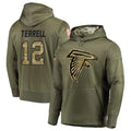 CAdoa A.Falcons #12 Avieon Terrell Player Olive Salute to Service Club Fleece Hoodie Stitched Jerseys