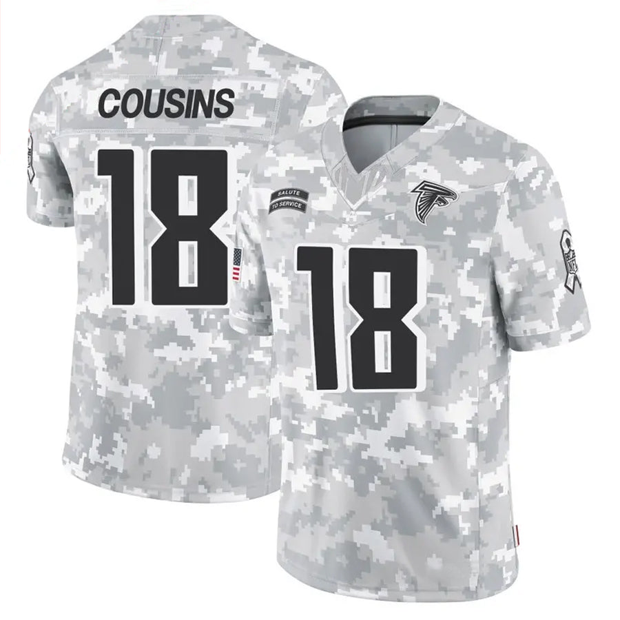 CAdoa A.Falcons #18 Kirk Cousins Player Arctic Camo Salute to Service Limited Stitched Jerseys