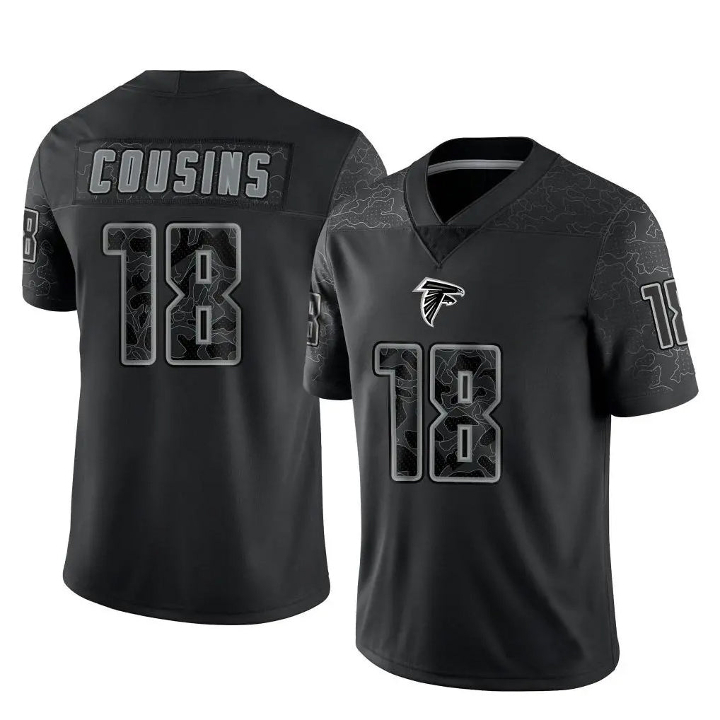 CAdoa A.Falcons #18 Kirk Cousins Player Black RFLCTV Limited Stitched Jerseys