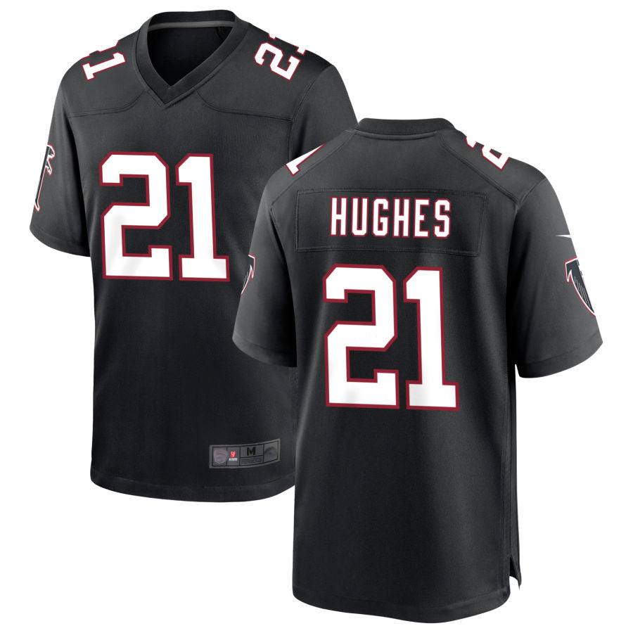 CAdoa A.Falcons #21 Mike Hughes Player Black Throwback Game Stitched Jerseys