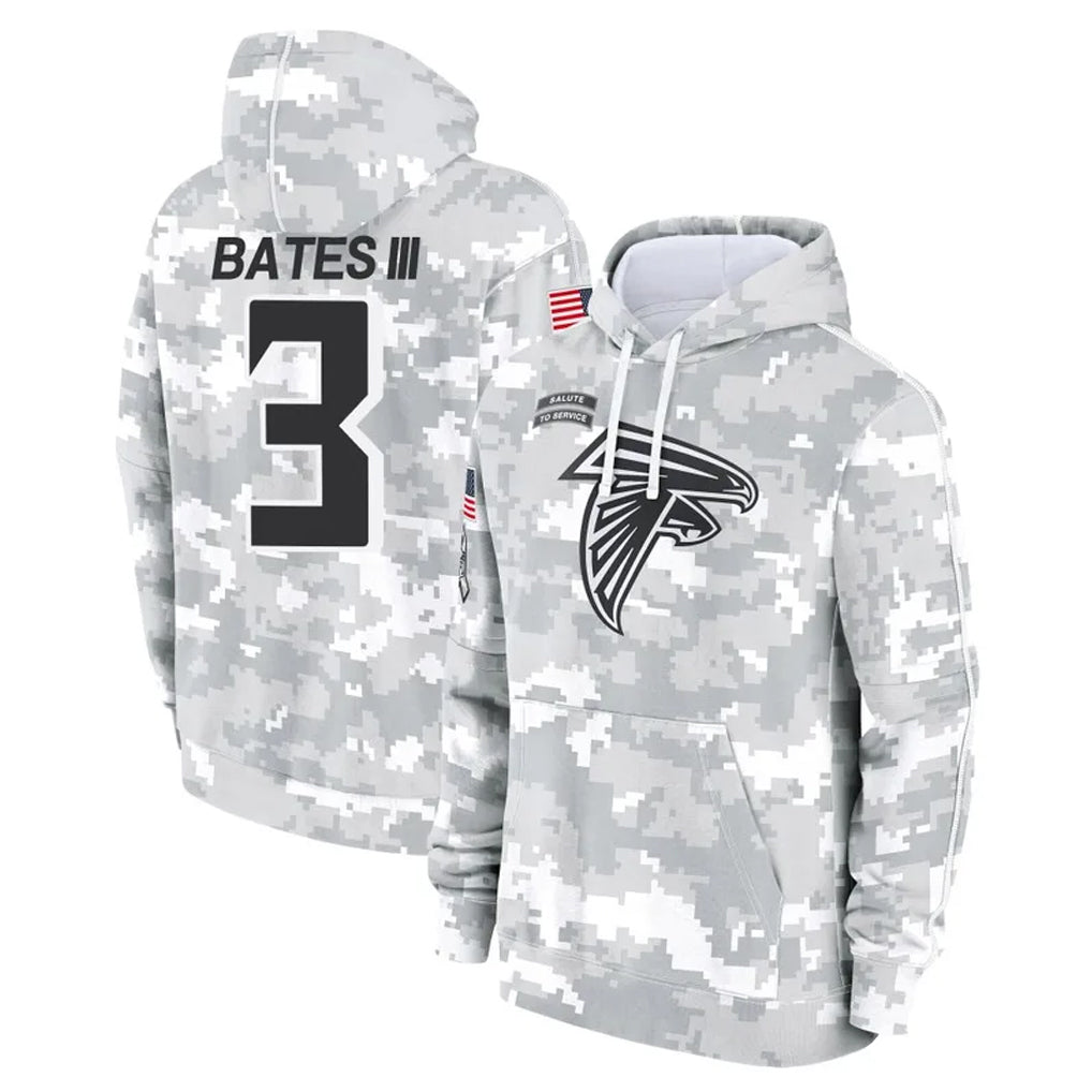CAdoa A.Falcons #3 Jessie Bates III Player Camo Arctic Salute to Service Hoodies Limited Stitched Jerseys