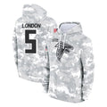 CAdoa A.Falcons #5 Drake London Player Camo Arctic Salute to Service Hoodies Limited Stitched Jerseys