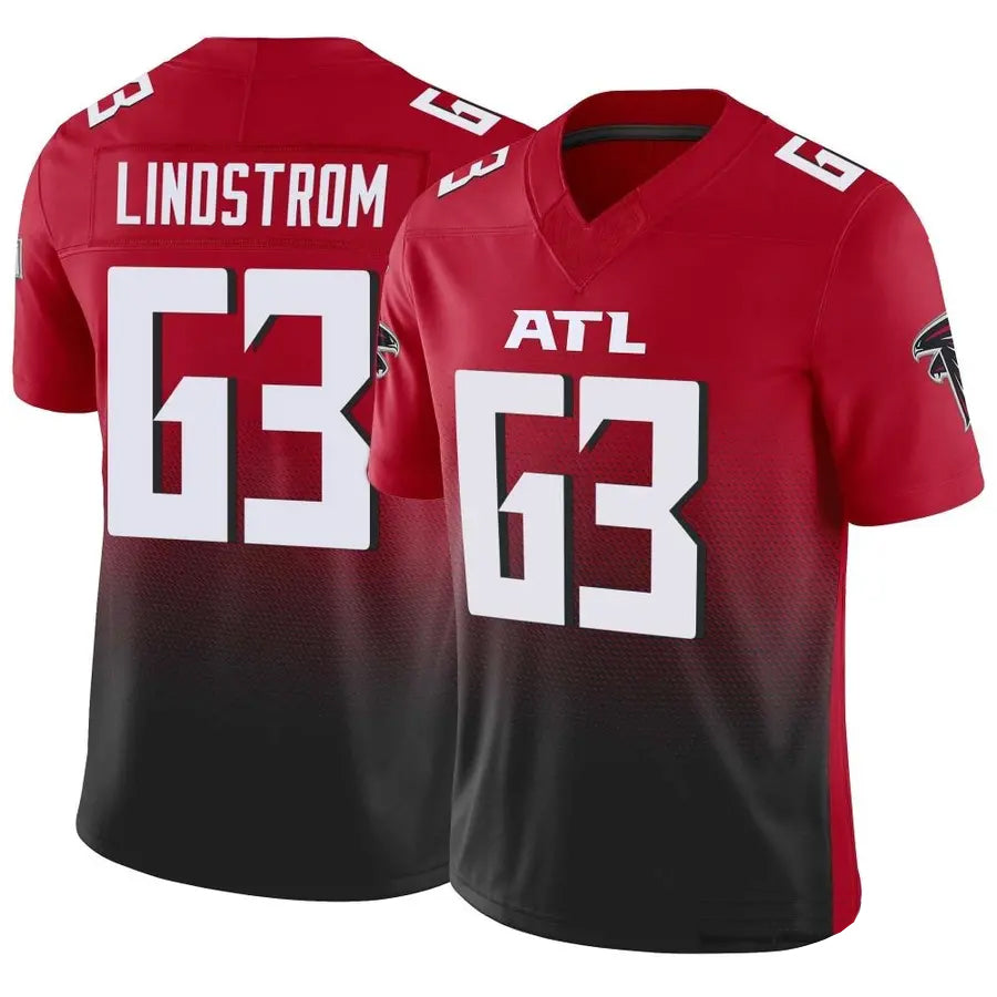 CAdoa A.Falcons #63 Chris Lindstrom Player Red Vapor F.U.S.E. Limited Stitched Jerseys