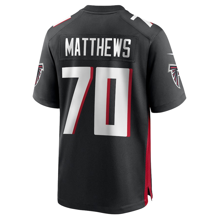 CAdoa A.Falcons #70 Jake Matthews Player Black Home Game Stitched Jerseys