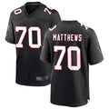 CAdoa A.Falcons #70 Jake Matthews Player Black Throwback Game Stitched Jerseys