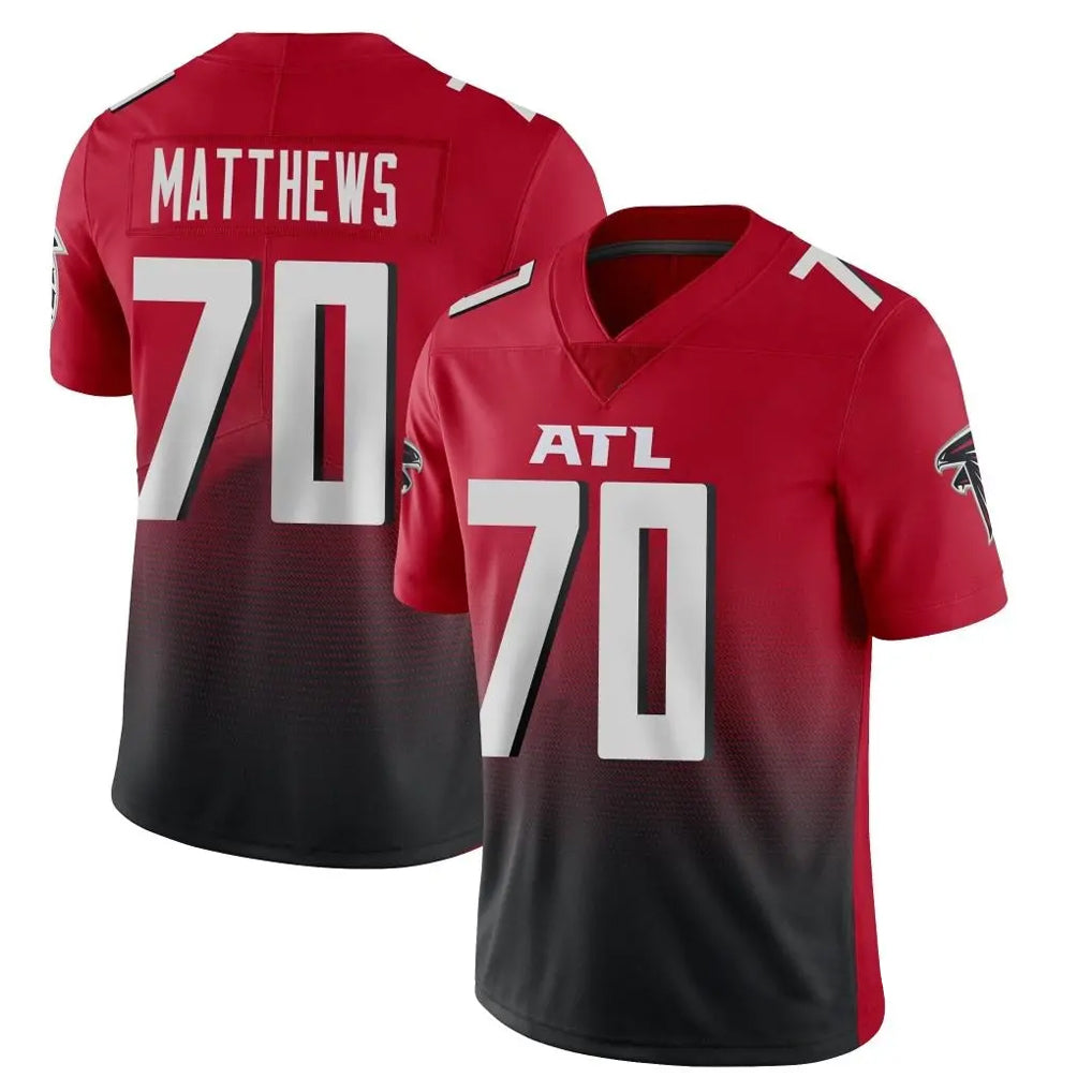 CAdoa A.Falcons #70 Jake Matthews Player Red Vapor Untouchable Limited Home Game Stitched Jerseys