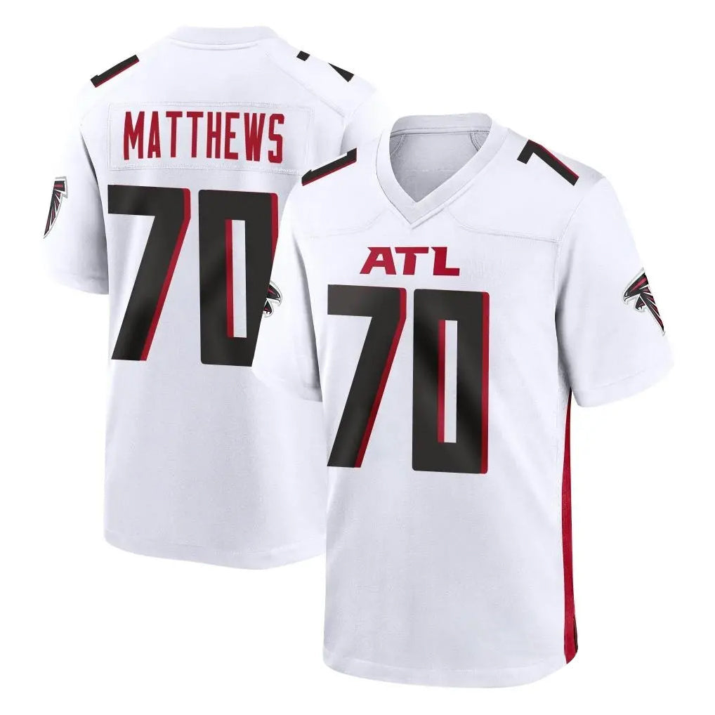 CAdoa A.Falcons #70 Jake Matthews Player White Home Game Stitched Jerseys