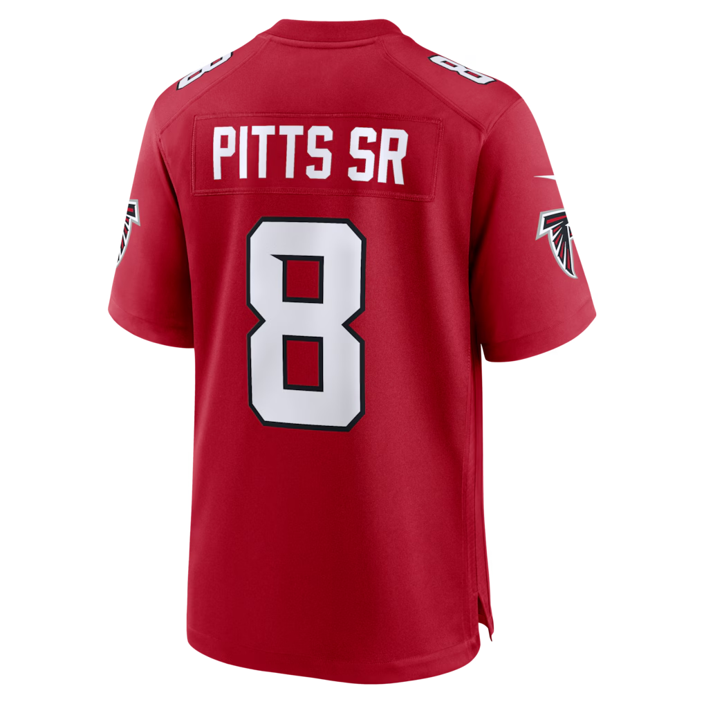 CAdoa A.Falcons #8 Kyle Pitts Sr. Red Game Stadium Jerseys