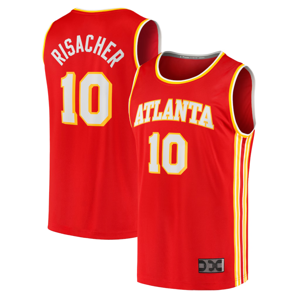 CAdoa A.Hawks #10 Zaccharie Risacher Red 2024 Draft Fast Break Player Jerseys - Icon Edition