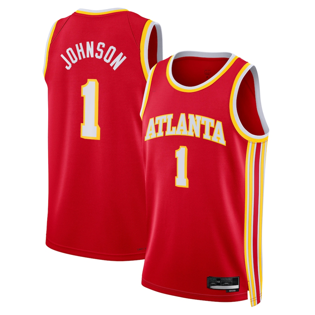 CAdoa A.Hawks #1 Jalen Johnson Red Fast Break Replica Jerseys - Icon Edition