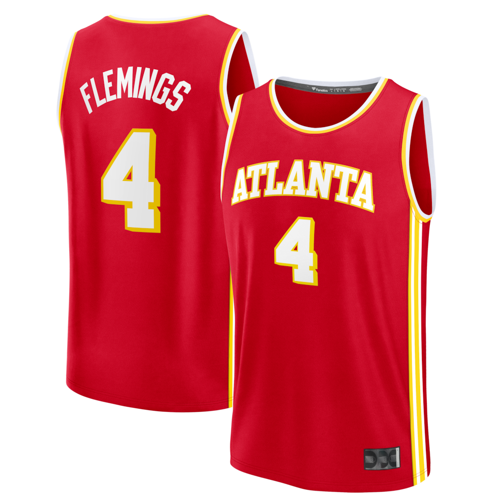 CAdoa A.Hawks #4 Kingston Flemings Red 2026 Draft First Round Pick Fast Break Jerseys - Icon Edition
