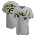CAdoa Athletics #35 Rickey Henderson Player Gray Authentic Road Stitched Jersey