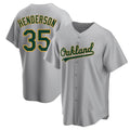 CAdoa Athletics #35 Rickey Henderson Player Gray Replica Road Stitched Jersey