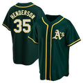 CAdoa Athletics #35 Rickey Henderson Player Green Replica Alternate Stitched Jersey