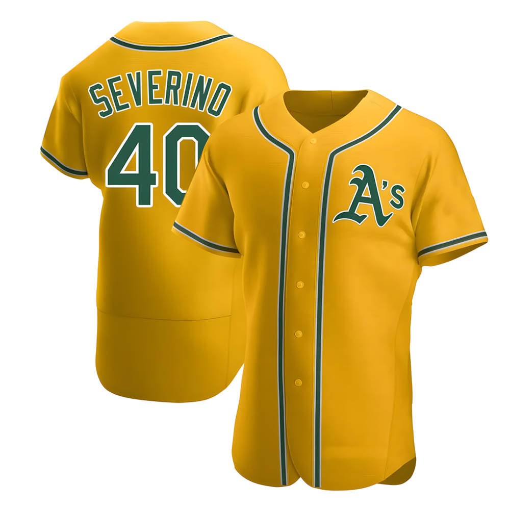 CAdoa Athletics #40 Luis Severino player Gold Authentic Alternate Stitched Jersey