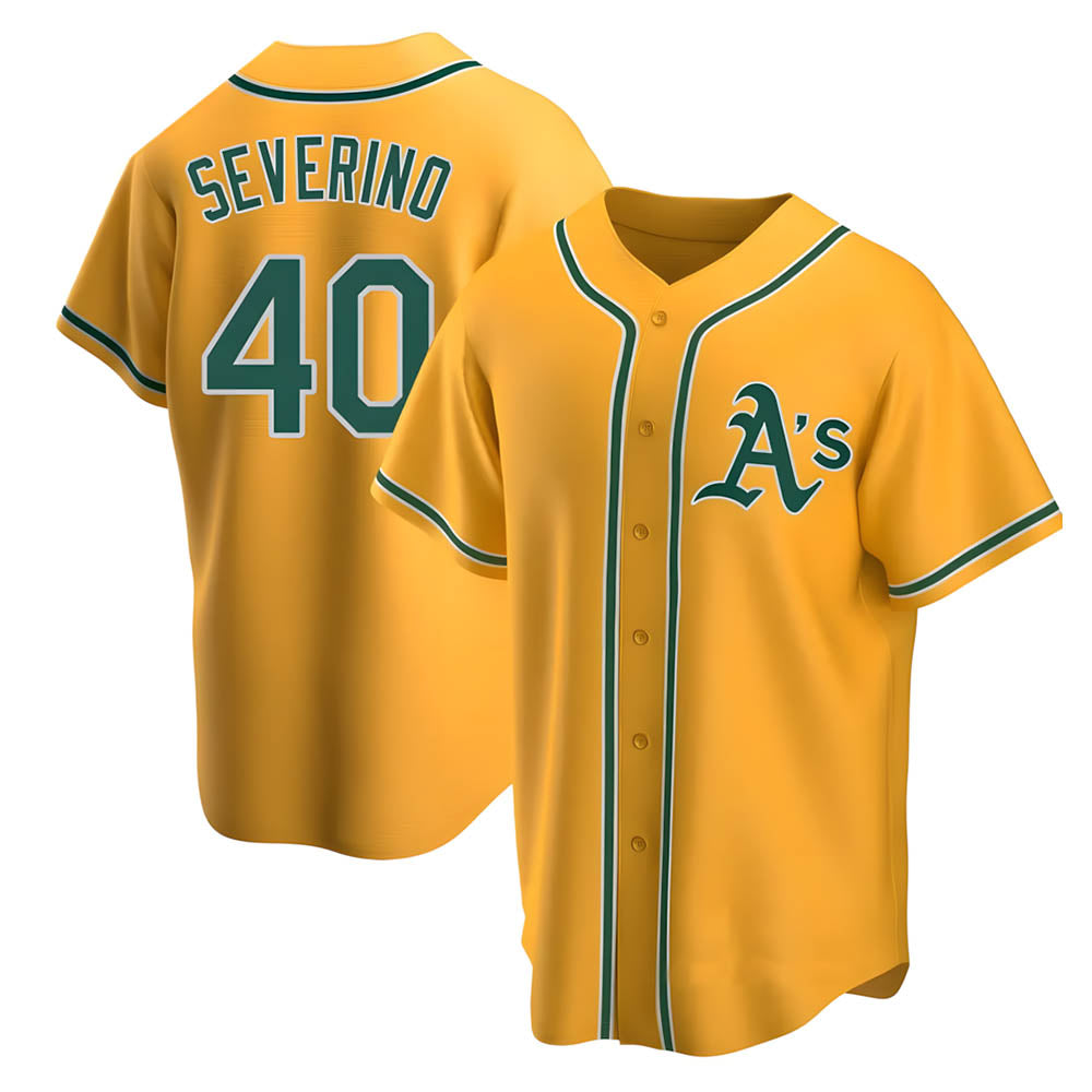 CAdoa Athletics #40 Luis Severino player Gold Replica Alternate Stitched Jersey