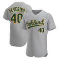 CAdoa Athletics #40 Luis Severino player Gray Authentic Road Stitched Jersey