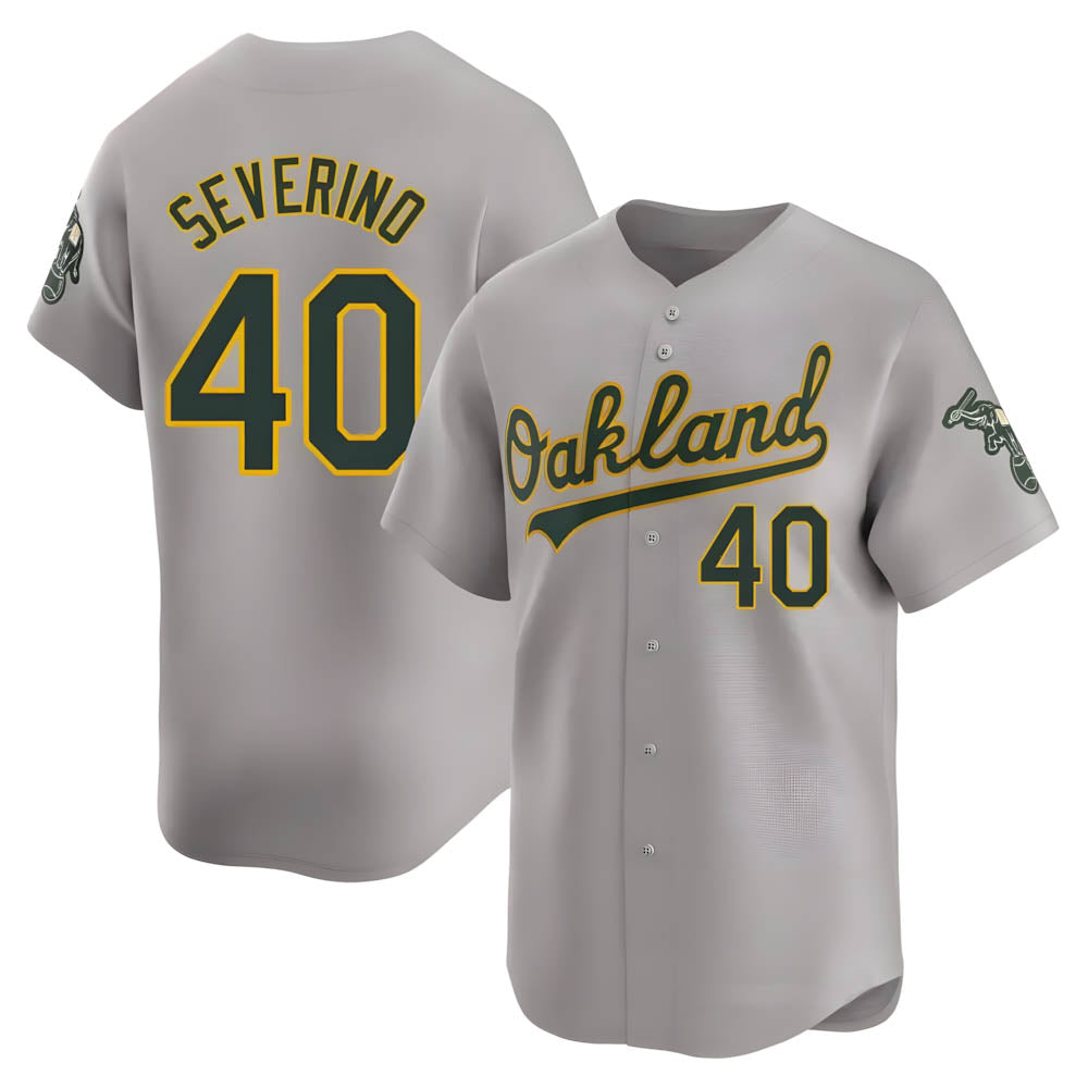 CAdoa Athletics #40 Luis Severino player Gray Limited Away Stitched Jersey