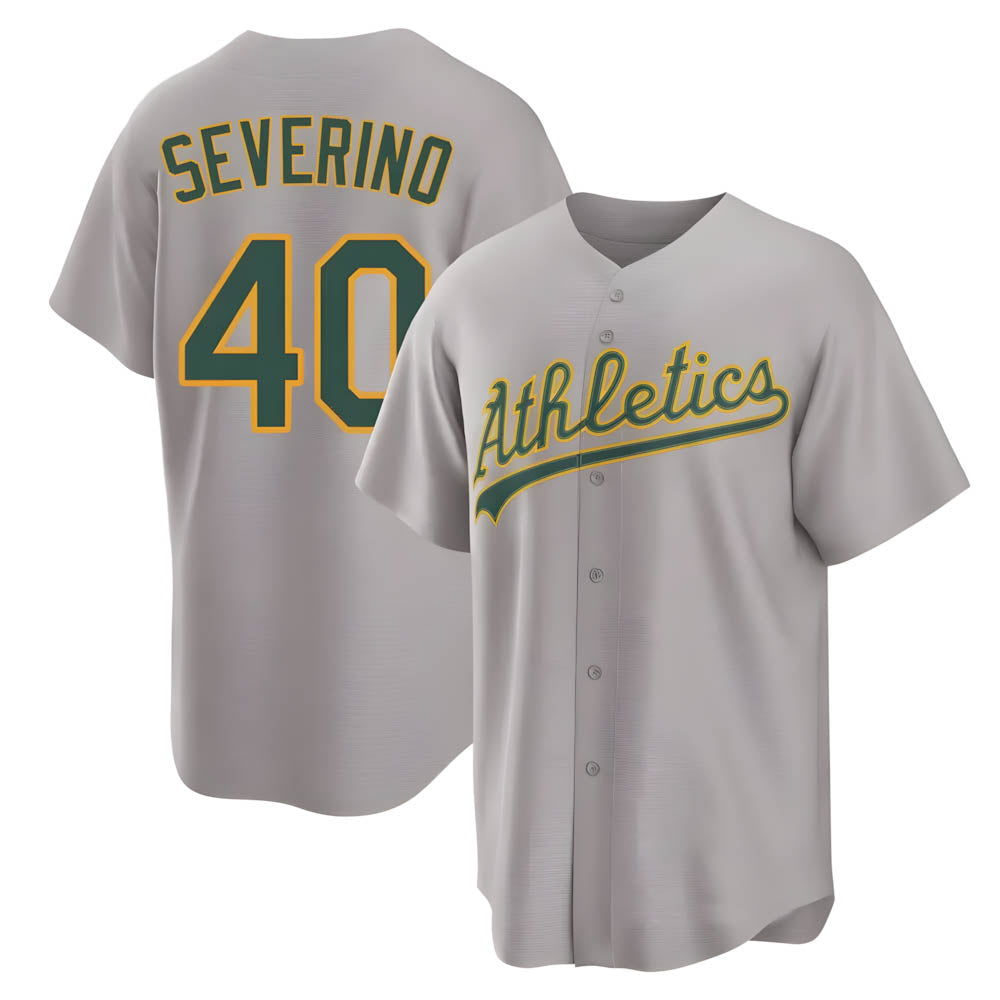 CAdoa Athletics #40 Luis Severino player Gray Replica Away Stitched Jersey