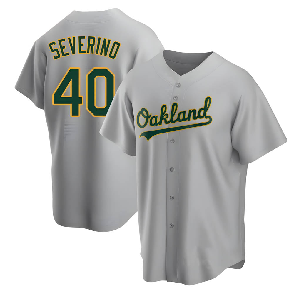 CAdoa Athletics #40 Luis Severino player Gray Replica Road Stitched Jersey