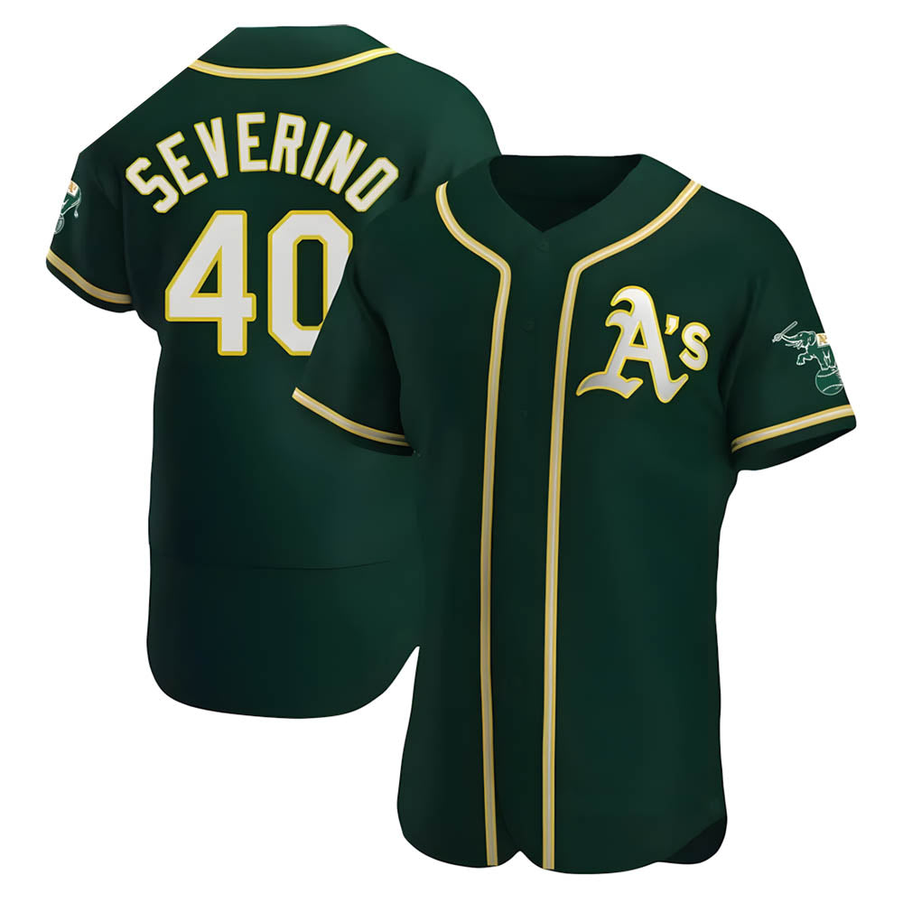 CAdoa Athletics #40 Luis Severino player Green Authentic Alternate Stitched Jersey