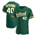 CAdoa Athletics #40 Luis Severino player Green Authentic Kelly Alternate Stitched Jersey