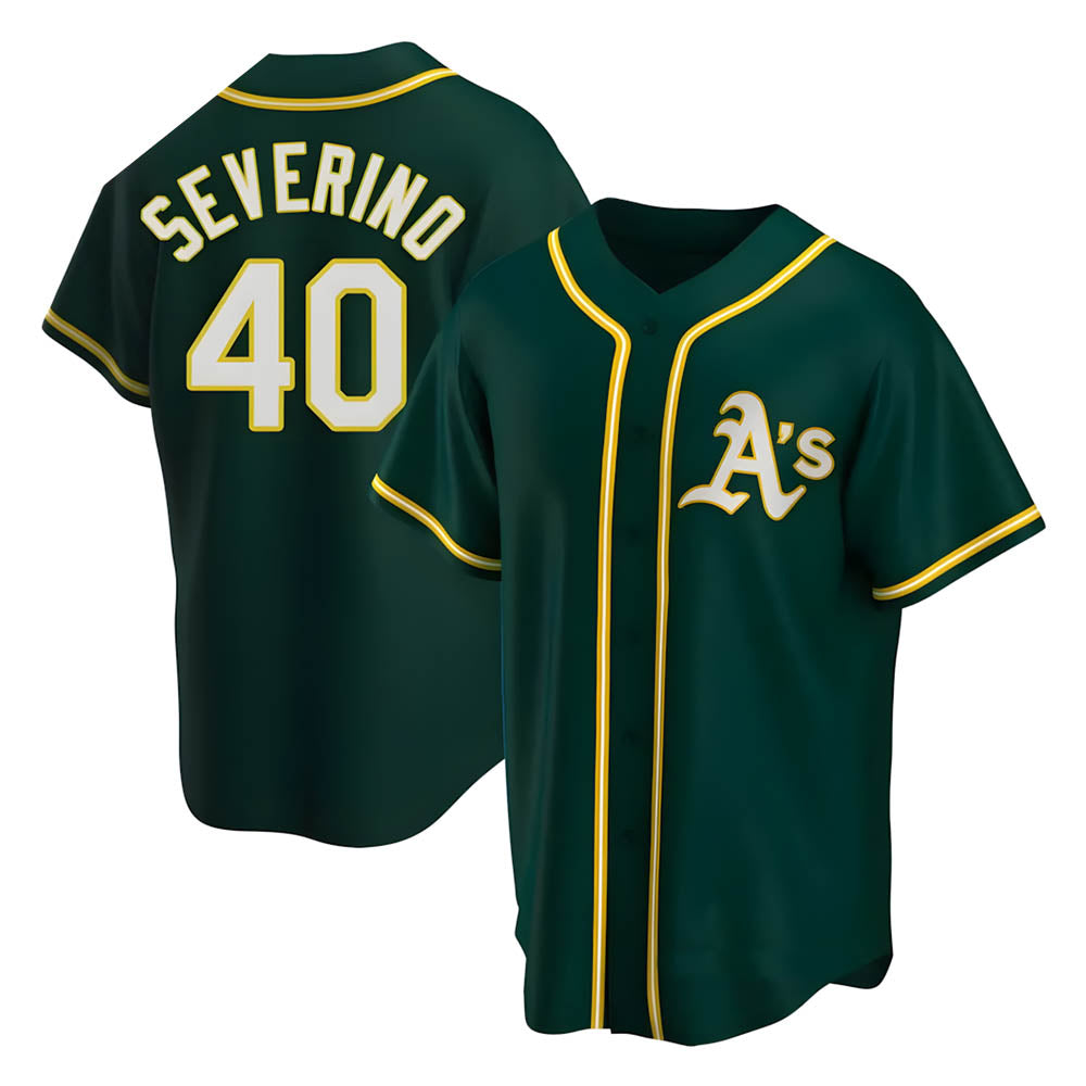 CAdoa Athletics #40 Luis Severino player Green Replica Alternate Stitched Jersey