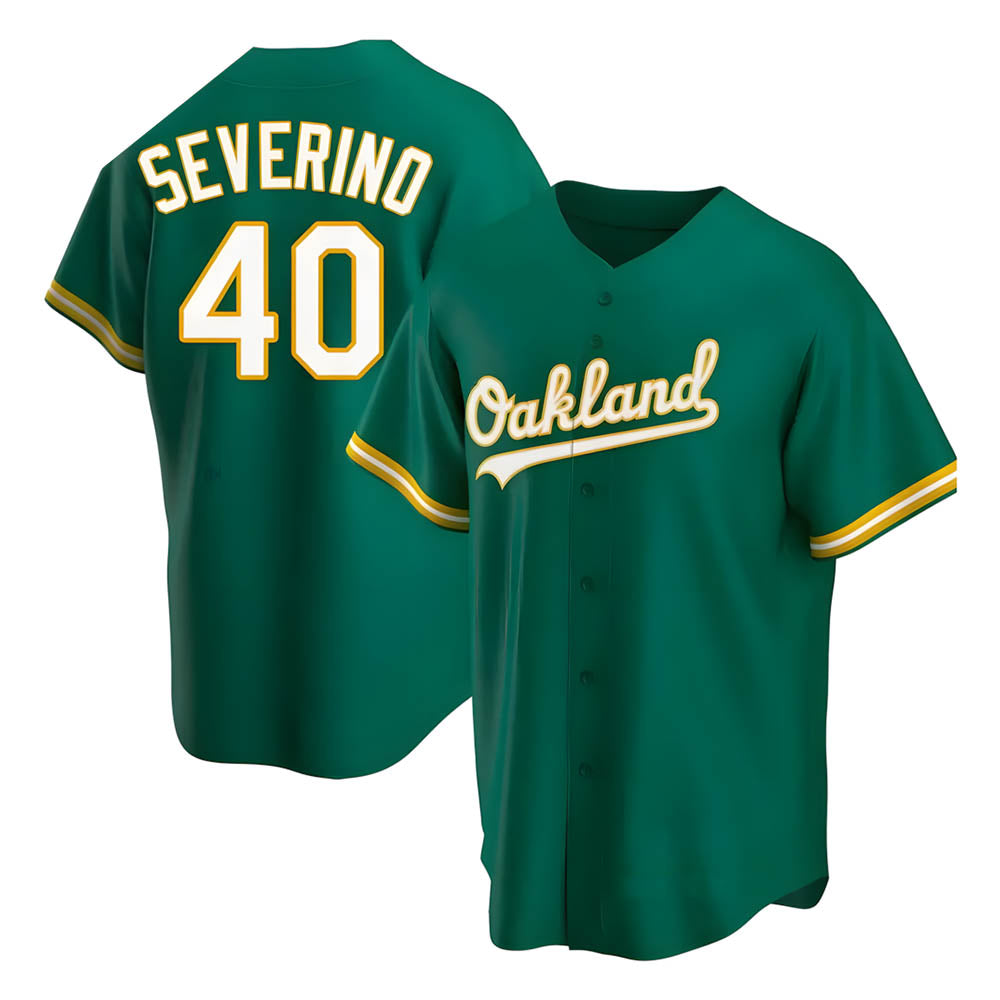 CAdoa Athletics #40 Luis Severino player Green Replica Kelly Alternate Stitched Jersey