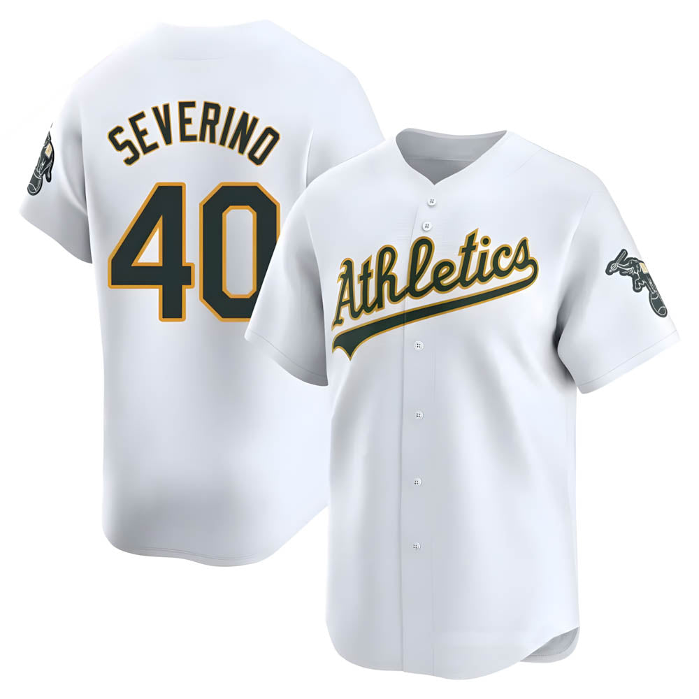 CAdoa Athletics #40 Luis Severino player White Limited Home Stitched Jersey