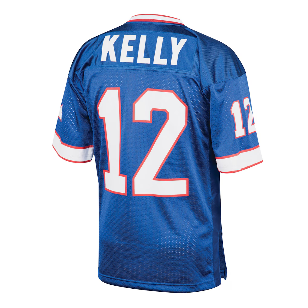 CAdoa B.Bills 1994 #12 Jim Kelly Mitchell & Ness Royal Authentic Throwback Retired Player Stitched Puhic Jersey