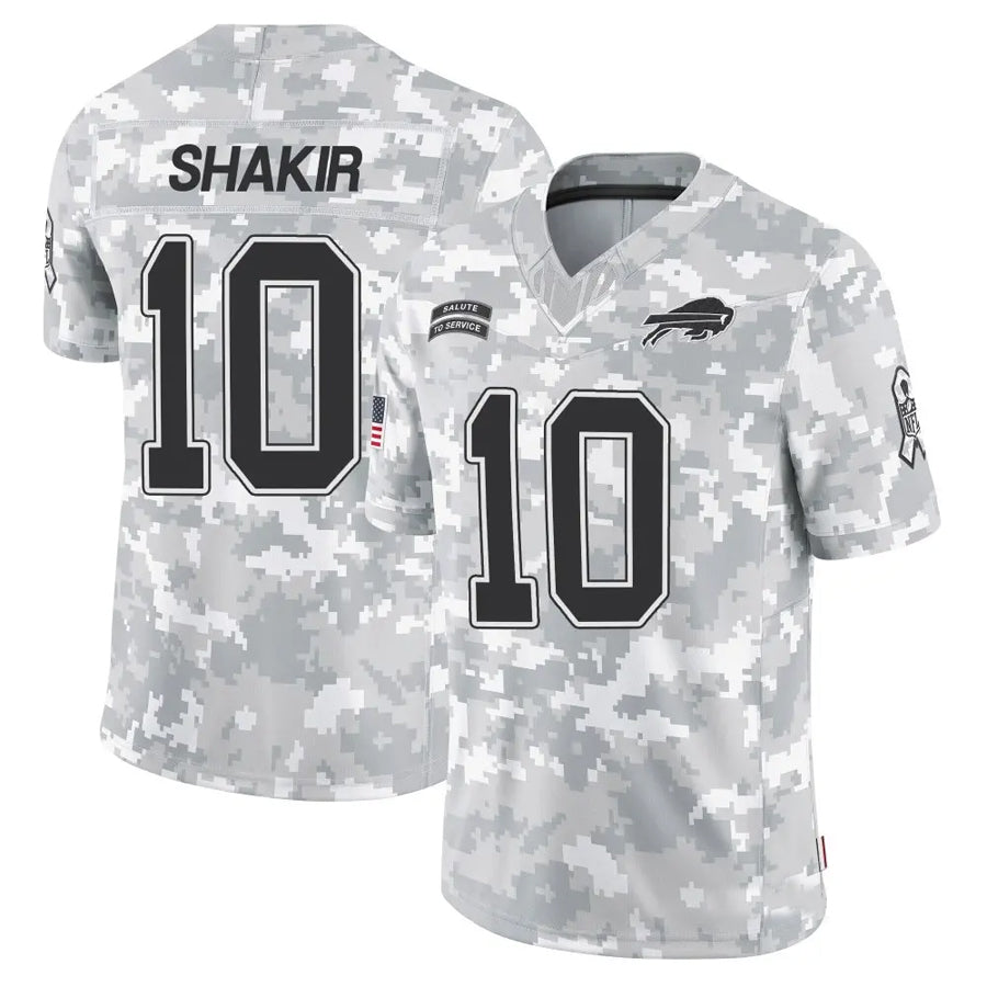 CAdoa B.Bills #10 Khalil Shakir Player Arctic Camo Salute to Service Limited  Stitched Jerseys