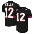 CAdoa B.Bills #12 Jim Kelly Player Black Mitchell & Ness Replica Mesh Limited Stitched Jerseys