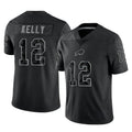 CAdoa B.Bills #12 Jim Kelly Player Black RFLCTV Limited Stitched Jerseys