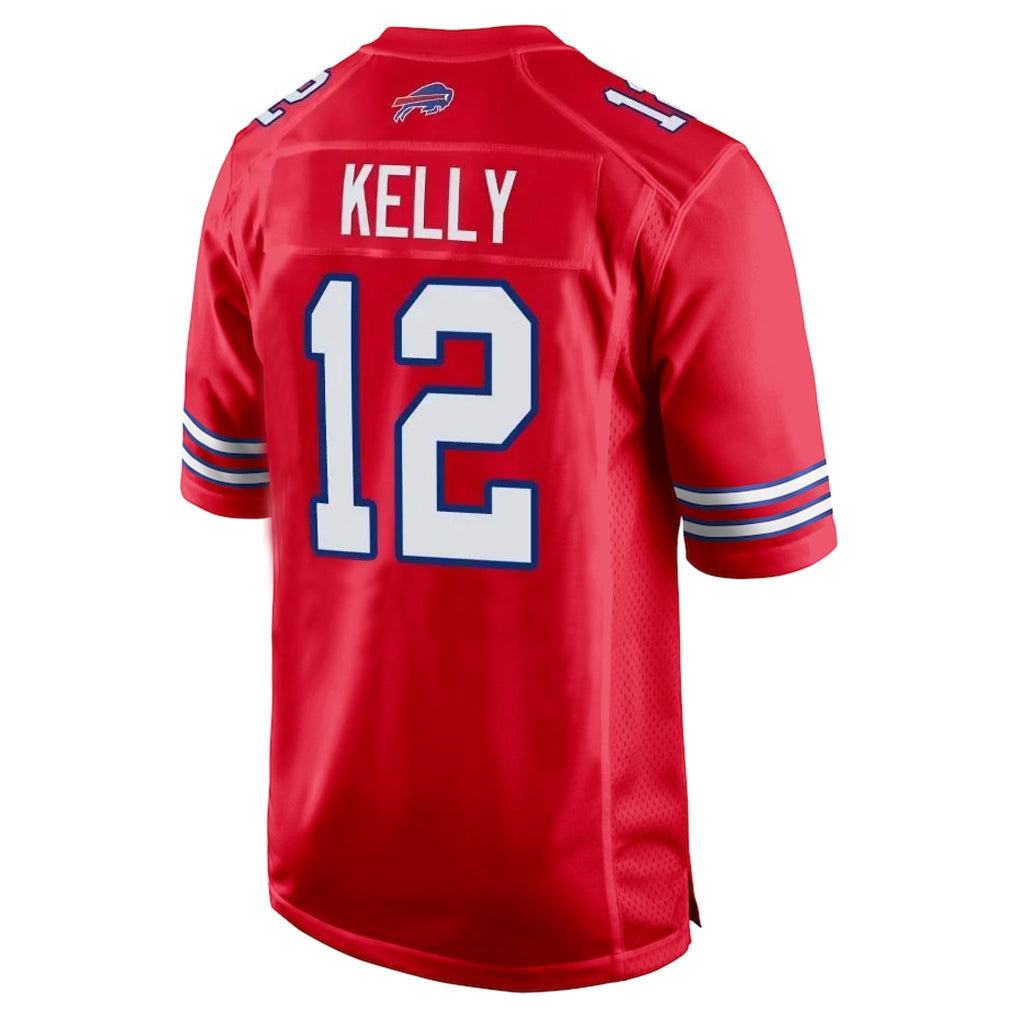 CAdoa B.Bills #12 Jim Kelly Player Red Home Game Stitched Jerseys