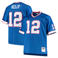 CAdoa B.Bills #12 Jim Kelly Player Royal Mitchell & Ness Big & Tall 1990 Retired Replica Limited Stitched Jerseys