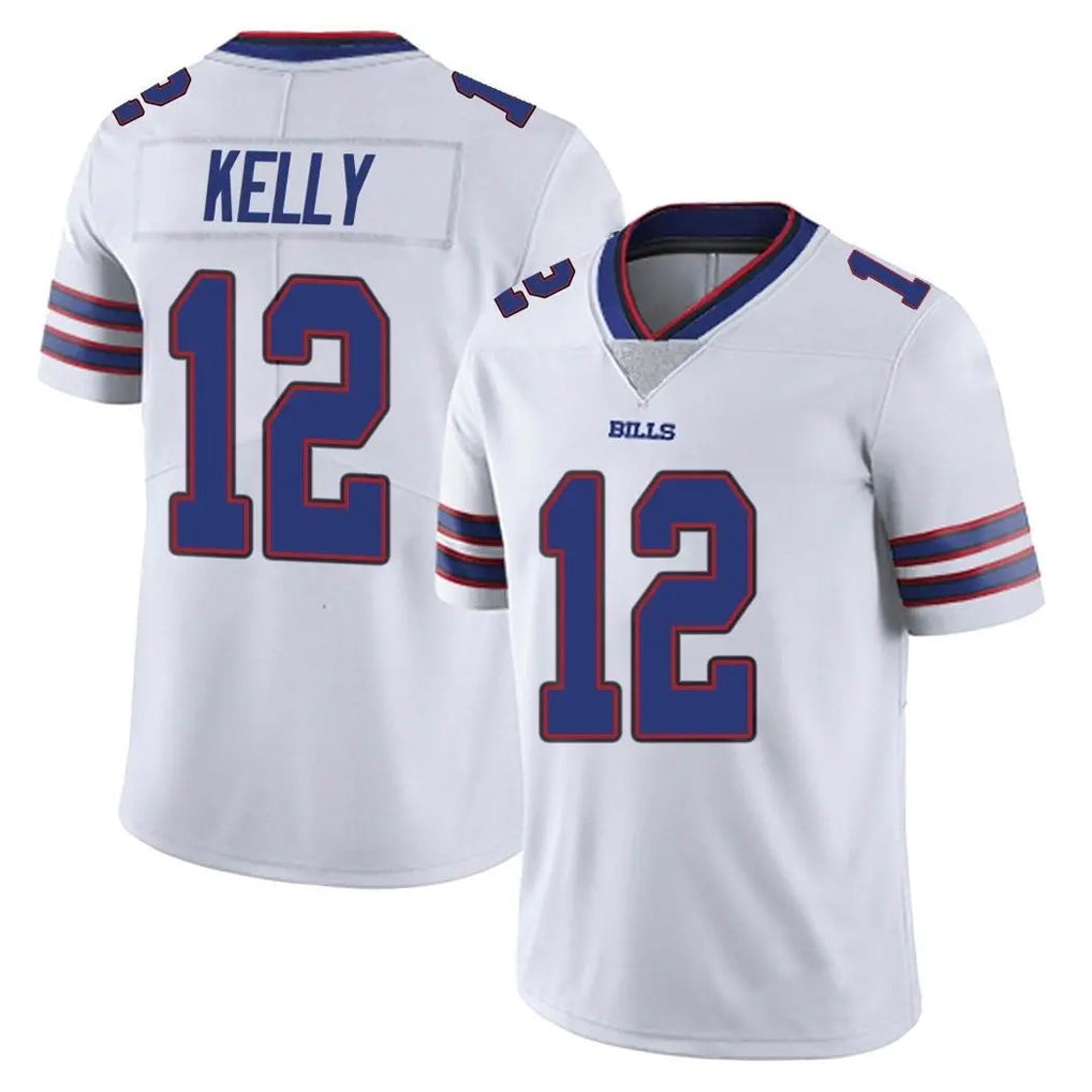 CAdoa B.Bills #12 Jim Kelly Player White Vapor Untouchable Limited Stitched Jerseys