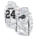 CAdoa B.Bills #24 Cole Bishop Player Arctic Camo Salute to Service Hoodies Limited Stitched Jerseys
