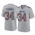 CAdoa B.Bills #34 Thurman Thomas Player Gray Fashion Home Game Stitched Jerseys