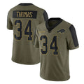 CAdoa B.Bills #34 Thurman Thomas Player Olive Salute To Service Limited Stitched Jerseys