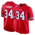 CAdoa B.Bills #34 Thurman Thomas Player Red Home Game Stitched Jerseys