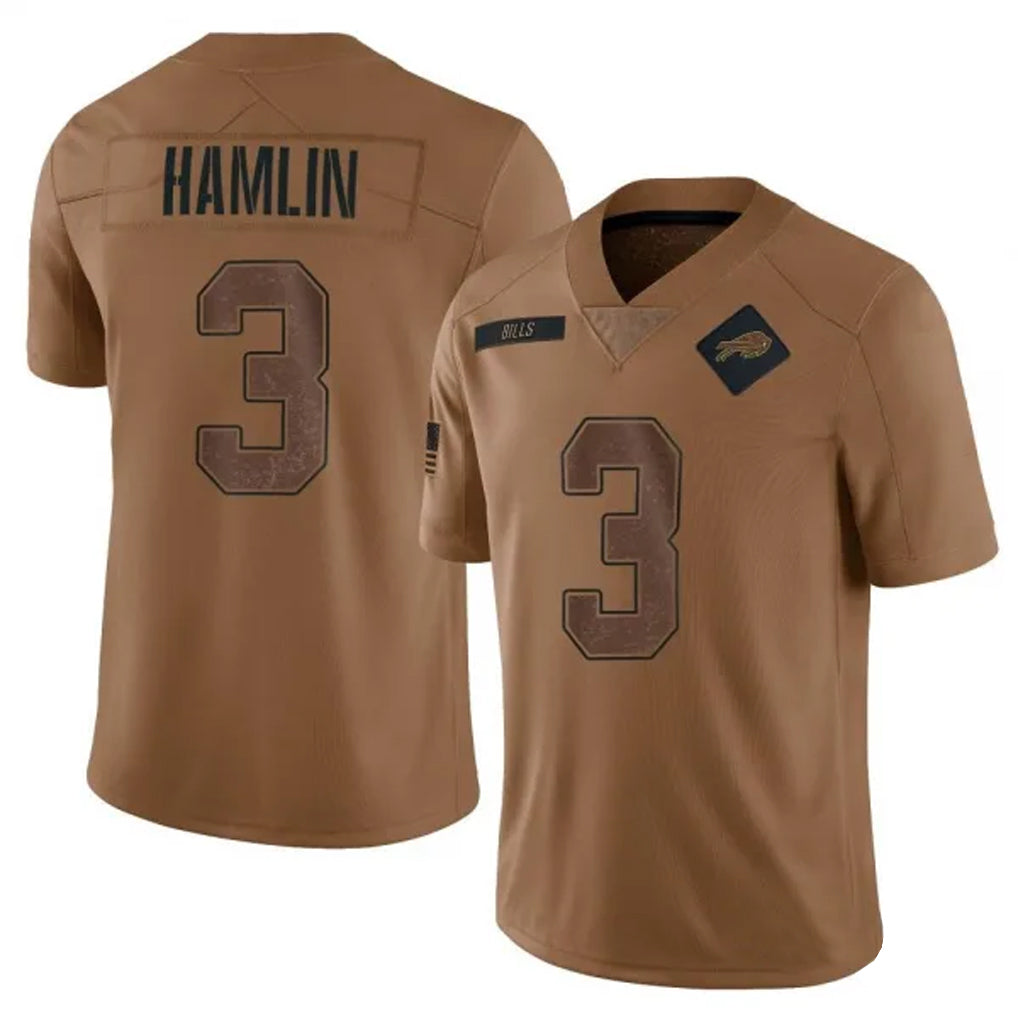 CAdoa B.Bills #3 Damar Hamlin Player Brown Salute To Service Limited Stitched Jerseys