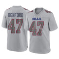 CAdoa B.Bills #47 Christian Benford Player Gray Fashion Home Game Stitched Jerseys