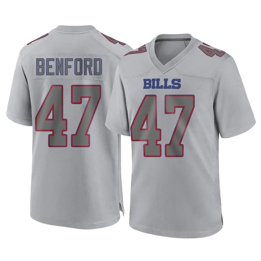 CAdoa B.Bills #47 Christian Benford Player Gray Fashion Home Game Stitched Jerseys