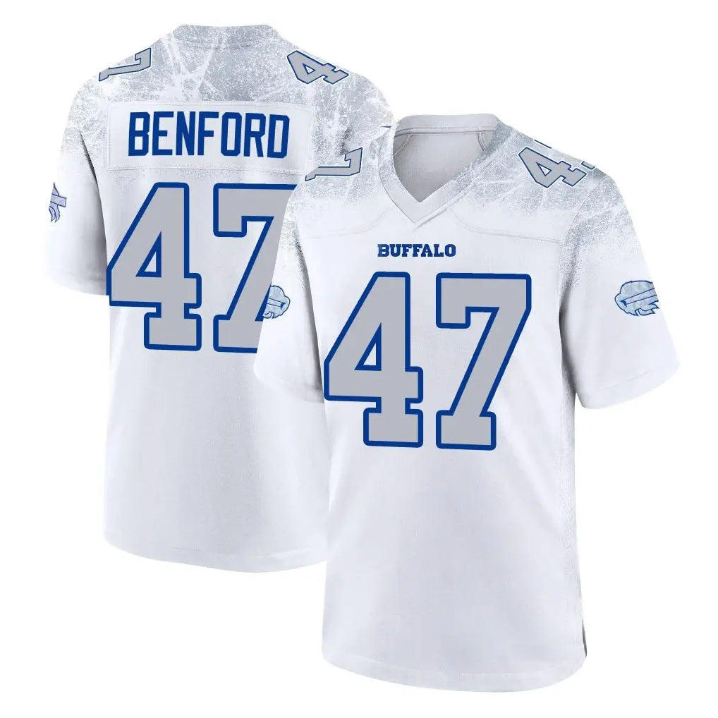 CAdoa B.Bills #47 Christian Benford Player White Rivalries Collection Limited Stitched Jerseys