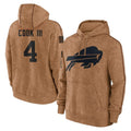 CAdoa B.Bills #4 James Cook III Player Brown Salute to Service Hoodies Stitched Jerseys