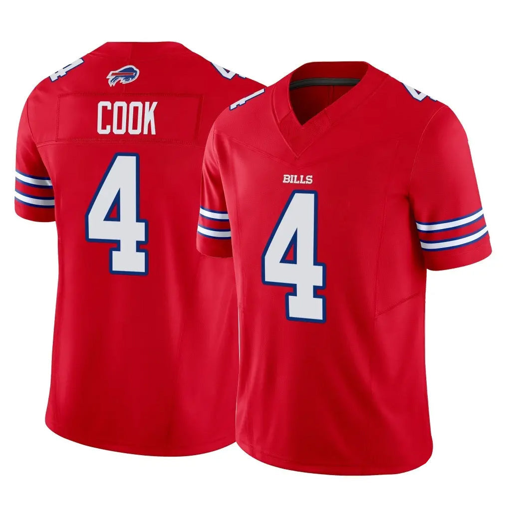 CAdoa B.Bills #4 James Cook III Player Red Vapor F.U.S.E. Jersey Limited Home Game Stitched Jerseys