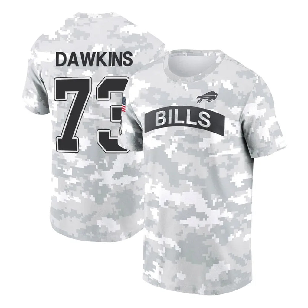 CAdoa B.Bills #73 Dion Dawkins Player Arctic Camo Salute to Service T-Shirt Hoodies Stitched Jerseys